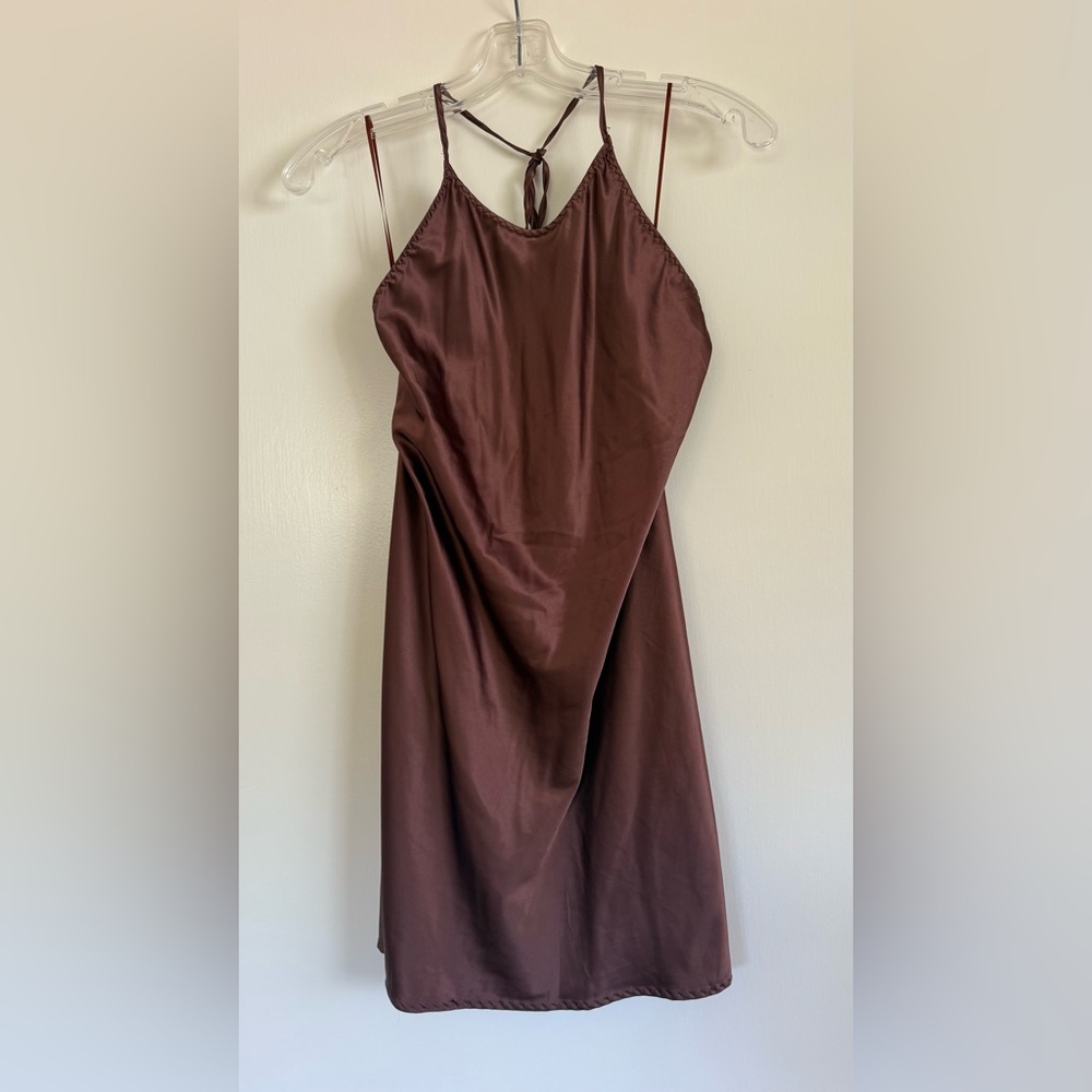 Free people Brown Satin Dress